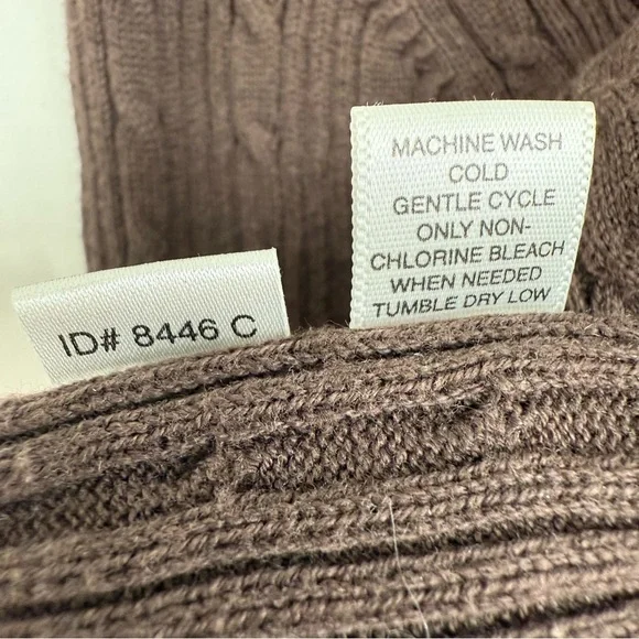 Ann Taylor Factory Chocolate Brown V-Neck Cable Knit Sweater Size M Medium - Picture 5 of 6